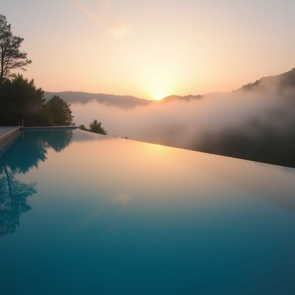 Infinity pool met uitzicht op het bos