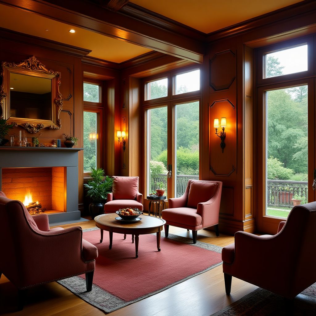 Gezellige lounge met open haard